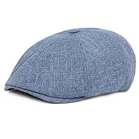 Flat Cap for Children, Men, Women, Adjustable, Balloon, Cotton, Beret, Shooting, Driving, Duckbill, Golf, Flat Peaked Cap, blue