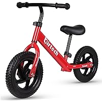Balance Bike for 2-5 Years Old Kids 12 Inch Toddler Balance Bike Kids Indoor Outdoor Toys No Pedal Training Bicycle with Adjustable Seat Height, Red