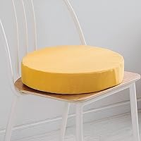 Round Seat Cushion,Custom Size Linen Dining Chair Pads Meditation Cushion Pillow Japanese Tatami Cushion bar Stool Cushion (Yellow,Custom Size)
