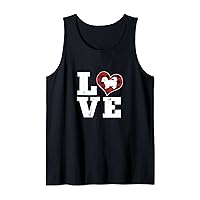 Love Maltipoo Dog Lovers Gifts Buffalo Plaid Valentines Day Tank Top