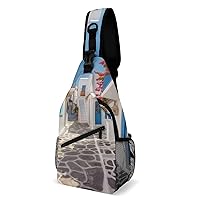 Chest Bag Sling Bag for Men Women Greece Street Sport Sling Backpack Lightweight Shoulder Bag for Travel