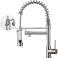 Kitchen Faucet with Pull Down Sprayer Contemporary Single Handle Kitchen Sink Faucet GAPPO Solid Brass Spring Kitchen Faucet Brushed Nickel