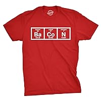 Mens The Chemistry of Bacon T Shirt Funny Nerdy Graphic Periodic Table Science