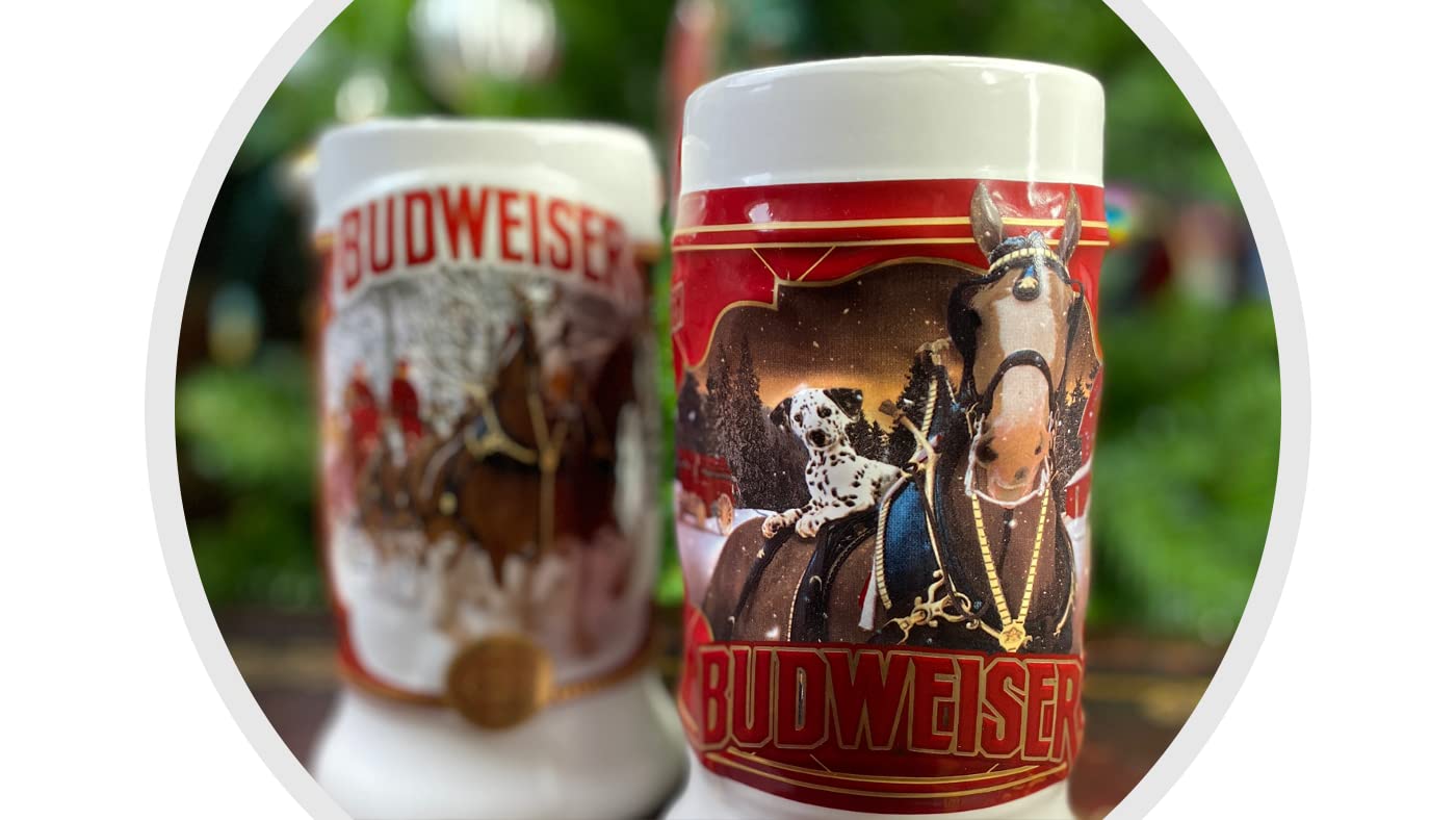 2022 Budweiser Limited Edition Collectors SERIES #43 Clydesdale Holiday Stein - Ceramic Beer Mug - Christmas Gift for Men, Father, Husband - Collectable Room Decor for Den, Man Cave, Home Bar