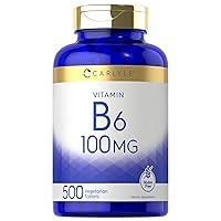 Vitamin B6 100mg | 500 Tablets | Vegetarian, Non-GMO, Gluten Free
