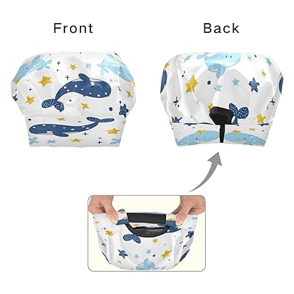 Zhirexin Cute Dolphin 3 Pcs Kids Apron Toddler Chef Painting Baking Gardening (with Pockets) Adjustable Artist Apron for Boys Girls-M