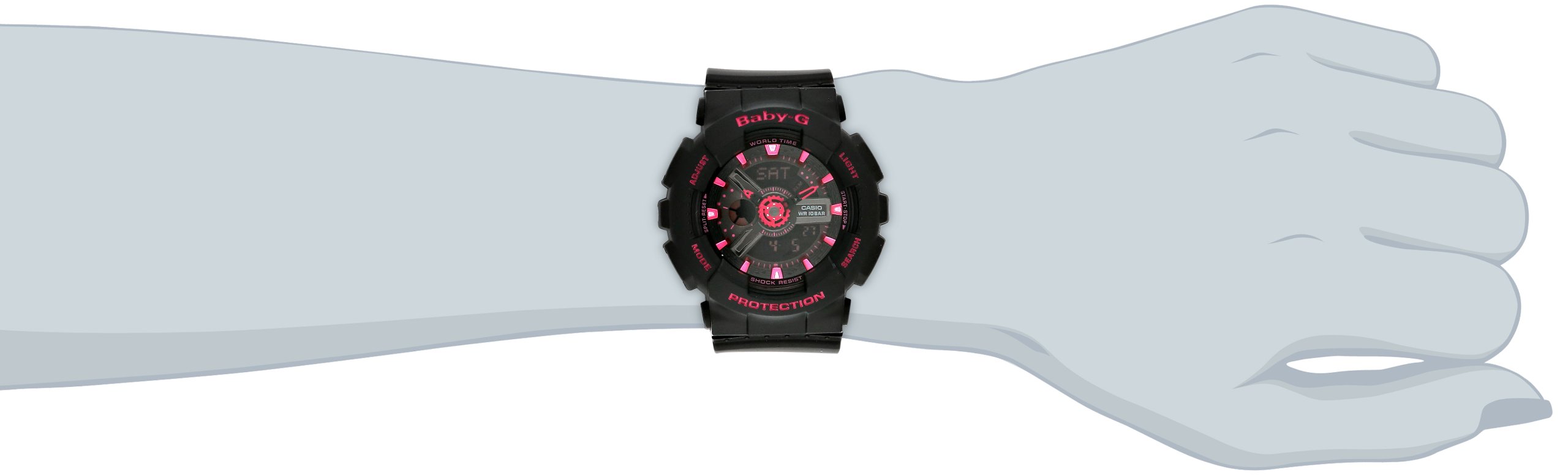 Casio Women's BA-111-1ACR Baby-G Analog-Digital Display Quartz Black Watch