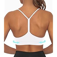 Y Back Sports Bra for Women Low Impact Racerback Workout Bras Sexy Thin Straps Yoga Sport Bras with Removable Pads