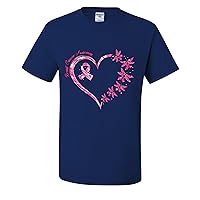 Heart Pink Ribbon Dragon Fly Breast Cancer Awareness Mens T-Shirts