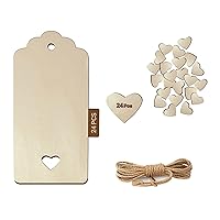 24pcs Rectangle Blank Wood Tags with Holes with Feet Rope for Holiday DIY Decoration Painting Staining Blank Hanging Gift Tags Ornaments