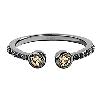 Star Wars™ Fine Jewelry Jawa™ Women's Ring 1/8 Ct.Tw. Black Diamond and Citrine, Sterling Silver with Black Rhodium