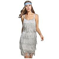 Fringe Dress for Women,Vintage Tassel Party Club Prom Dress,Sexy Sleeveless Bodycon v Neck Mini Dress