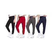Girls' Sweatpants - 4 Pack Super Soft Athletic Performance Jogger Pants (7-16)