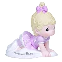Precious Moments Growing in Grace Precious Baby | Blonde Girl Bisque Porcelain Figurine | Birthday Gift | Birthday Collection | Room Decor & Gifts | Hand-Painted