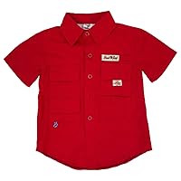 BullRed Toddlers Red PFG Vented Fishing Shirt Button Up, 4T