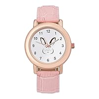 Fat Rabbit Women's PU Leather Strap Watch Fashion Wristwatches Dress Watch for Home Work