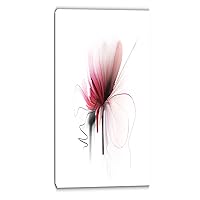 Abstract Flower-Floral Digital Canvas Art Print-20x40, 20x40, Pink
