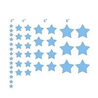 40 Light Blue Stars Confetti Vinyl Wall Decals Removable DIY Décor Stickers Baby Nursery Wall Art Mural