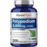 Polypodium Leucotomos Extract 2400mg 200 Veggie Capsules (Vegetarian, Non-GMO, Gluten-Free)