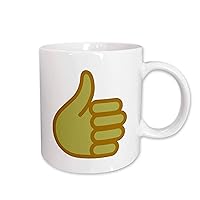 3dRose Thumbs Up Emoji Mug, 11 oz