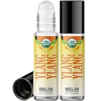 Healing Solutions - (2 Pack) Ylang Ylang Essential Oil Organic Roll On USDA Certified, Roll On Set, Perfume, Essential Oil Roller, Skin, Sleep