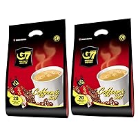 G7 3 in 1 Instant Coffee — Roasted Ground Coffee Blend w/Non-dairy Creamer and Sugar — Strong and Bold — Instant Vietnamese Coffee | 20 Packets (2 Bags in a Pack)