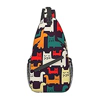 Cute Colorful Sheep Cartoon Pattern Sling Bag Crossbody Backpack Sling Backpack Shoulder Bag For Women Men Cycling