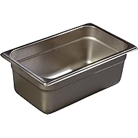 Carlisle FoodService Products Durapan Stainless Steel Pan 1/4 Size, Hotel Pan for Catering, Buffets, Restaurants, Stainless Steel, 4 Inches Deep, Silver, (Pack of 6)