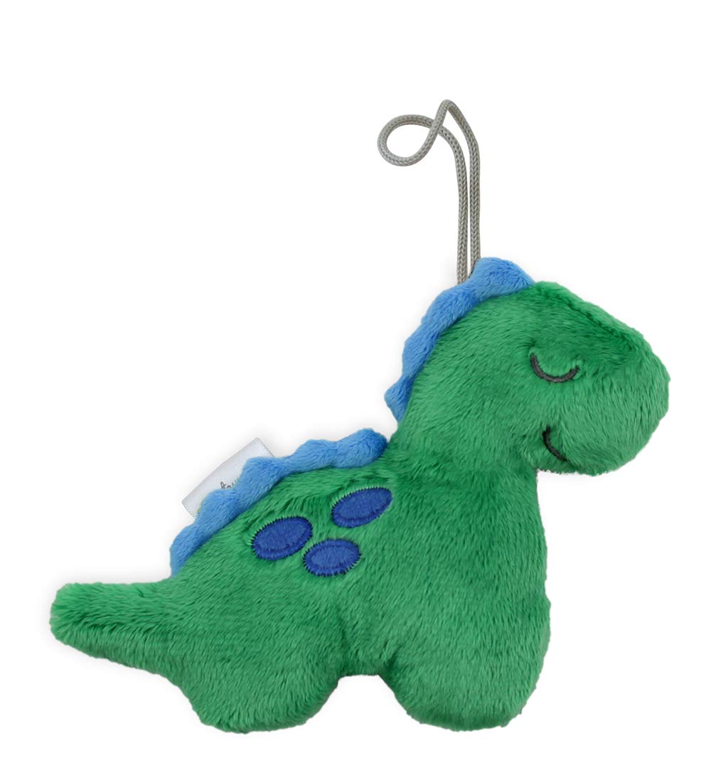Itzy Ritzy Pacifier and Lovey Set; Detachable Plush Dinosaur and Coordinating Blue Silicone Pacifier; Ideal for Ages 0 Months and Up, Dinosaur