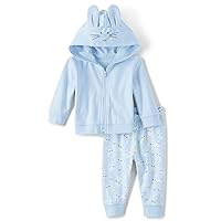 The Children's Place baby-boys Zip Up Bunny Hoodie and Pants, 2 Pc SetShirt