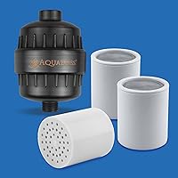 AquaBliss SF100-ORB Revitalizing Shower Filter w/ 1 Replaceable Revitalizing Filter Cartridge Inside - Plus 3 Extra SFC100 Filter Cartridges (Exclusive Bundle)