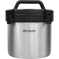 Stanley 01875-030 Camping Clock, Silver, 0.6 gal (2.8 L), Heat and Cold Retention, Ice Holder, Cooking, Lunch Box, Outdoor, Camping, Warranty