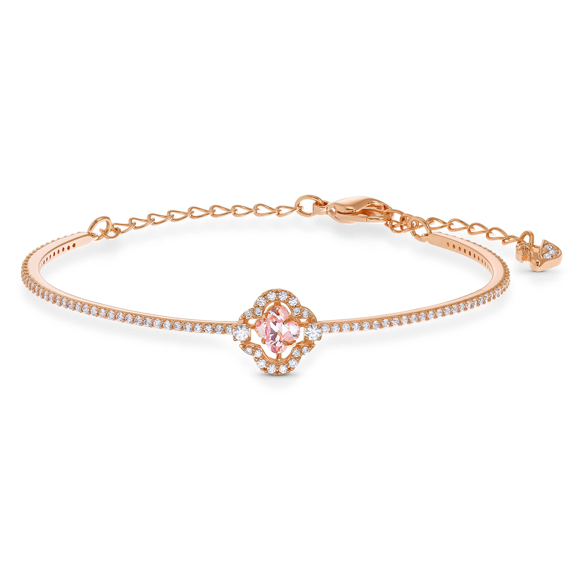 SWAROVSKI Sparkling Dance Clover Jewelry Collection, Rose Gold Tone Finish, Pink Crystals, Clear Crystals