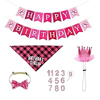 Pet Birthday Decoration Set -10 Piece Dog Blue Balloon Headband Triangle Scarf Collar Hat Party Decoration Set