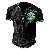 Henley Shirts for Men Vintage Short Sleeve T-Shirt Big and Tall Slim Fit Shirts Tactical Shirt 2023 Summer