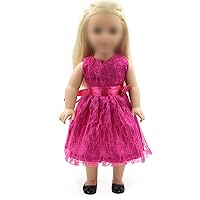 18 inch Doll Clothes Red Sleeveless Lace Dress Set for 18 inch Girl Doll,Most 18 Inch Dolls(No Doll)