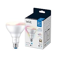 WiZ 65W BR30 Color LED Smart Bulb - Pack of 2 - E26- Indoor - Connects to Your Existing Wi-Fi - Control with Voice or App + Activate with Motion - Matter Compatible