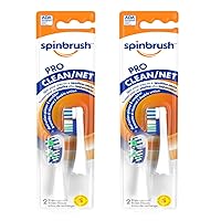 Spinbrush Pro Clean Replacement Toothbrush Heads, Soft Bristles, Dentist Recommended, 4-Pack