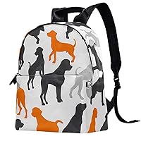 Travel Backpacks for Women,Mens Backpack,Dog Silhouette Floral,Backpack