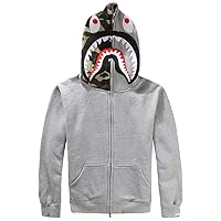 YQWEL Shark Hoodie Fashion Camo Shark Jackets Bathing Boy Hoodies with Zipper for Men and Women