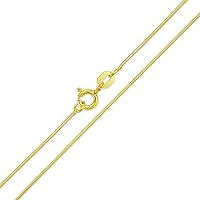 Bling Jewelry Flexible Strong 1,2 or 3MM 14K Yellow Gold Plated .925 Sterling Silver Magic 8-Sided Snake Chain Necklace for Women and Men 16, 18, 20, 24 and 30 Inch