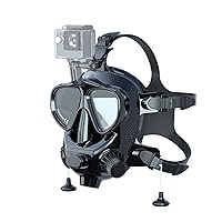 SMACO Full Face Diving Mask with Camera Mount, Full Face Scuba Mask for Adults Compatible with S400/S400 Plus/S400 Pro/S700 Scuba Diving Tank, Diving Mask Kit with Comfortable Breathing Design—Black