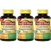 Calcium, Magnesium & Zinc w. Vitamin D Tablets Value Size 300 Ct (3 Pack of 300)