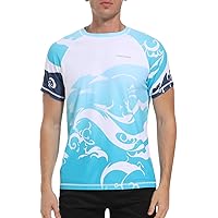 VAYAGER Men's Swim Shirts Rash Guard UPF 50+ T Shirts Quick Dry Loose Fit Water Surfing Shirt