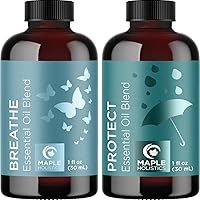 Protect and Breathe Essential Oils Set - Purifying Essential Oil Blends for Diffuser Aromatherapy and Baths - Relaxing Essential Oils for Diffusers for Home Ideal for Winter Wellness (1 Fl Oz Each)