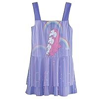 PattyCandy Big/Little Girls One Piece Swimsuit Adorable Unicorns Pattern Layered Skirt Swimwear, Size 2-16