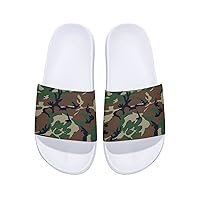 Adult Slippers Black/white Military Camouflage white-style12 9women/7men
