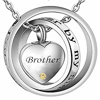Ashes urn Necklace Brother No Longer by My Side Forever in My Heart Memorial Keepsake Jewelry