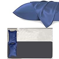 Grounding Therapy Mat(27'' * 71'') Set + 1 Copper Infused Pillowcase(Blue) Grounding Mattress Cover Pad Anti- Aging, Beauty Face, Grounding Sheets for Better Sleep, Relieve Pain