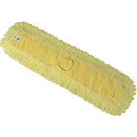 Rubbermaid Commercial Products Trapper Cotton Floor Dust Mop Head Refill, 36-Inch, Yellow, Use for Janitorial Maintenance/School/Lunchroom/Office Building Cleaning